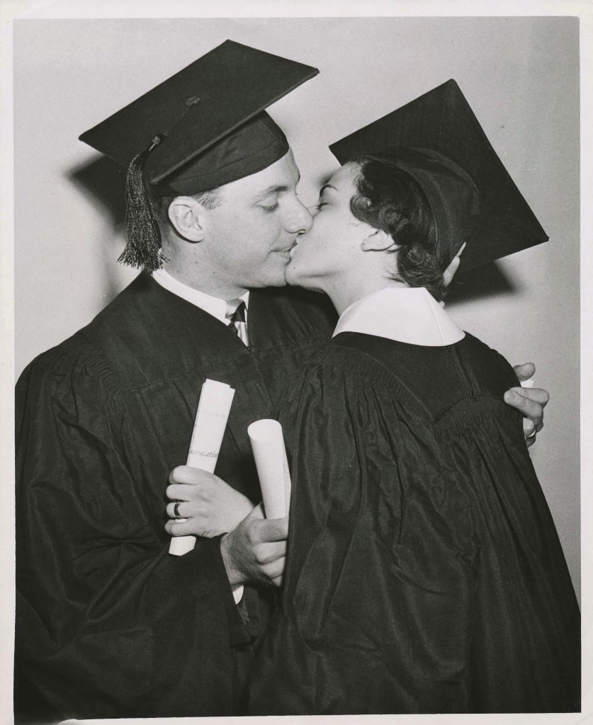 Marcy and Robert Brower, 1950 graduates, were the first married couple to graduate together from Roosevelt.