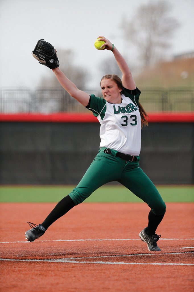 Senior Morgan Vogt is Roosevelt's top pitcher and one of the Lakers' most dangerous hitters.