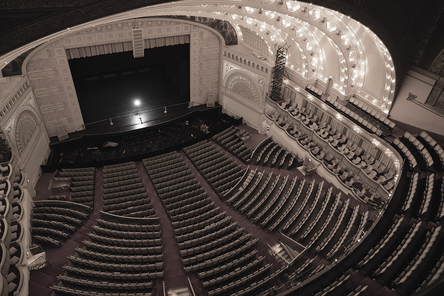 The Auditorium Theatre and its balconies have been the site of numerous ghost encounters.