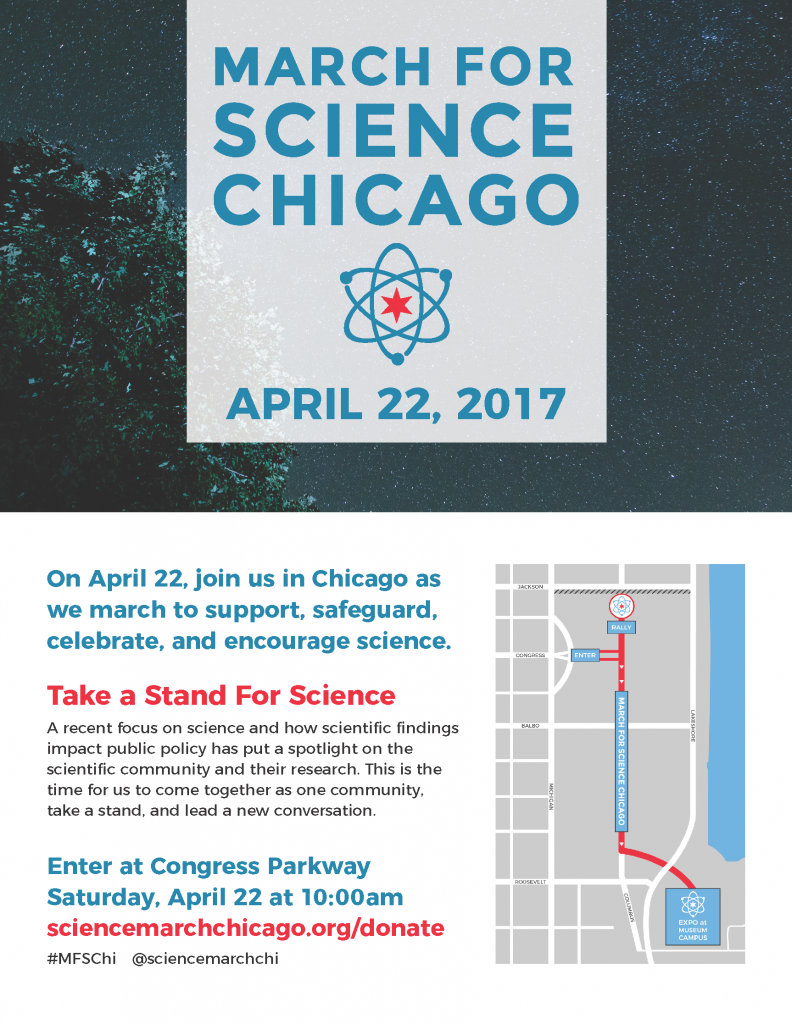 March for Science Chicago 2017 with route