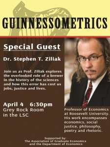 Ziliak advised PhD students & discussed "Guinnessometrics" at Colorado State University, Fort Collins CO April 4th 2016 